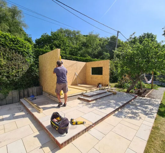Kingspan garden room under construction showing craftsmanship